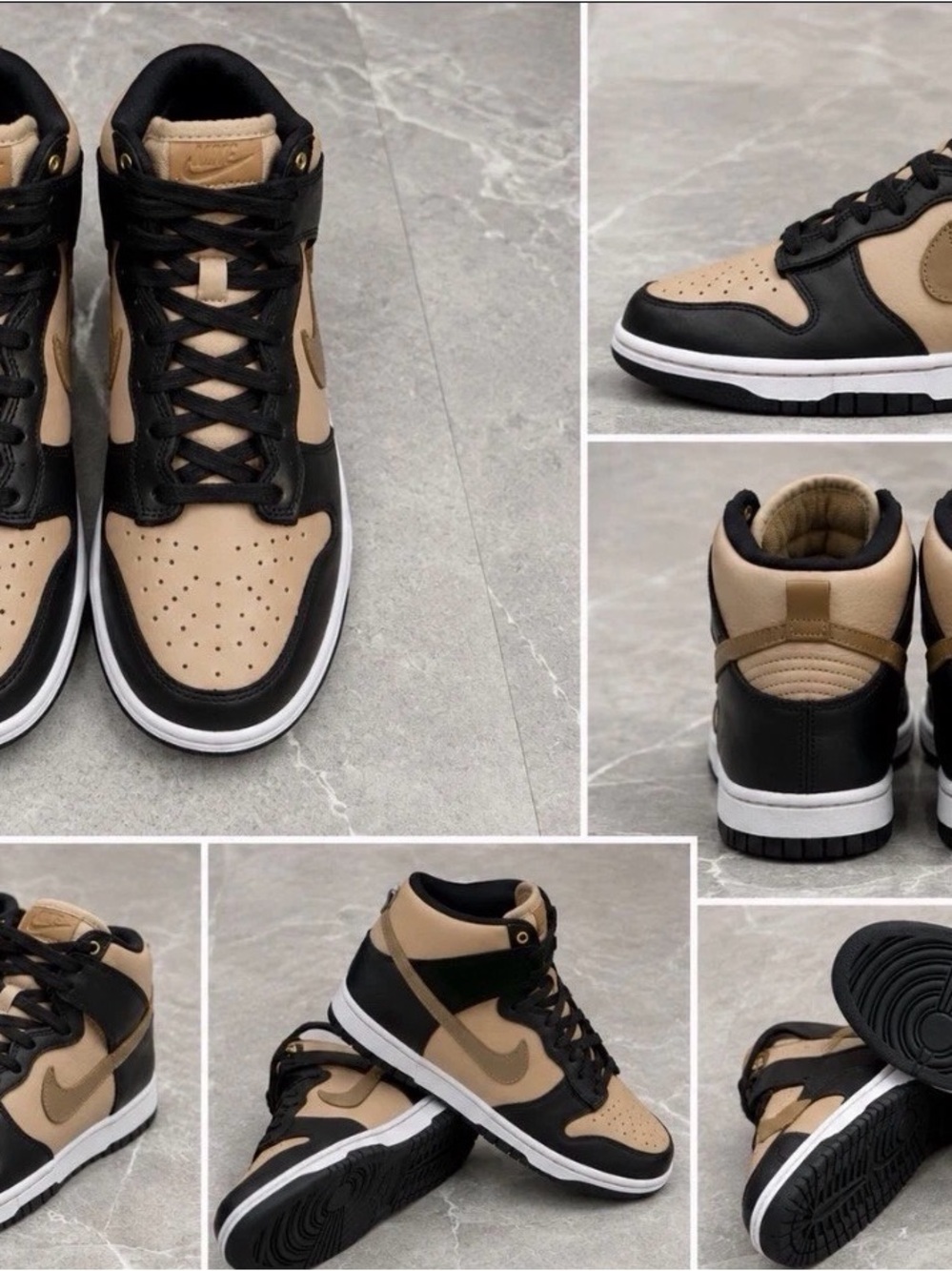 Nike High-Top Sneakers in Black and Tan